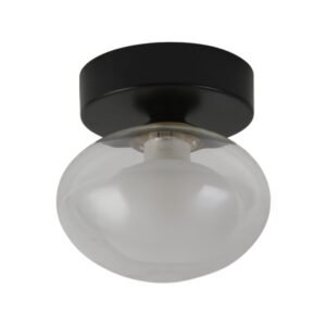 Galaxy 1 Light Wall & Flush Ceiling Light - Black & White Glass
