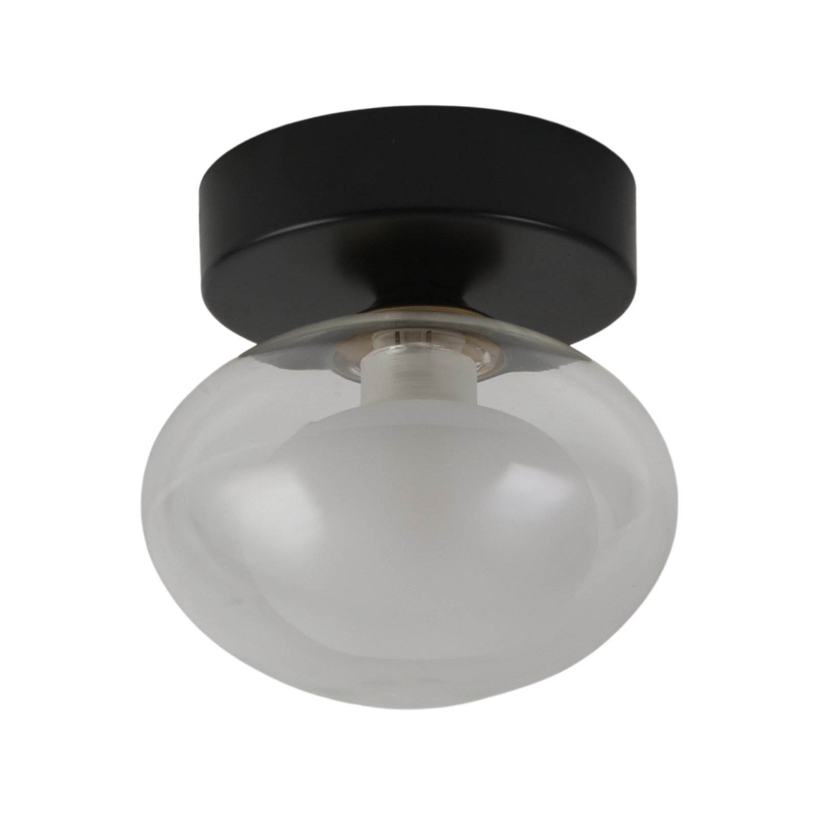 Galaxy 1 Light Wall & Flush Ceiling Light - Black & White Glass