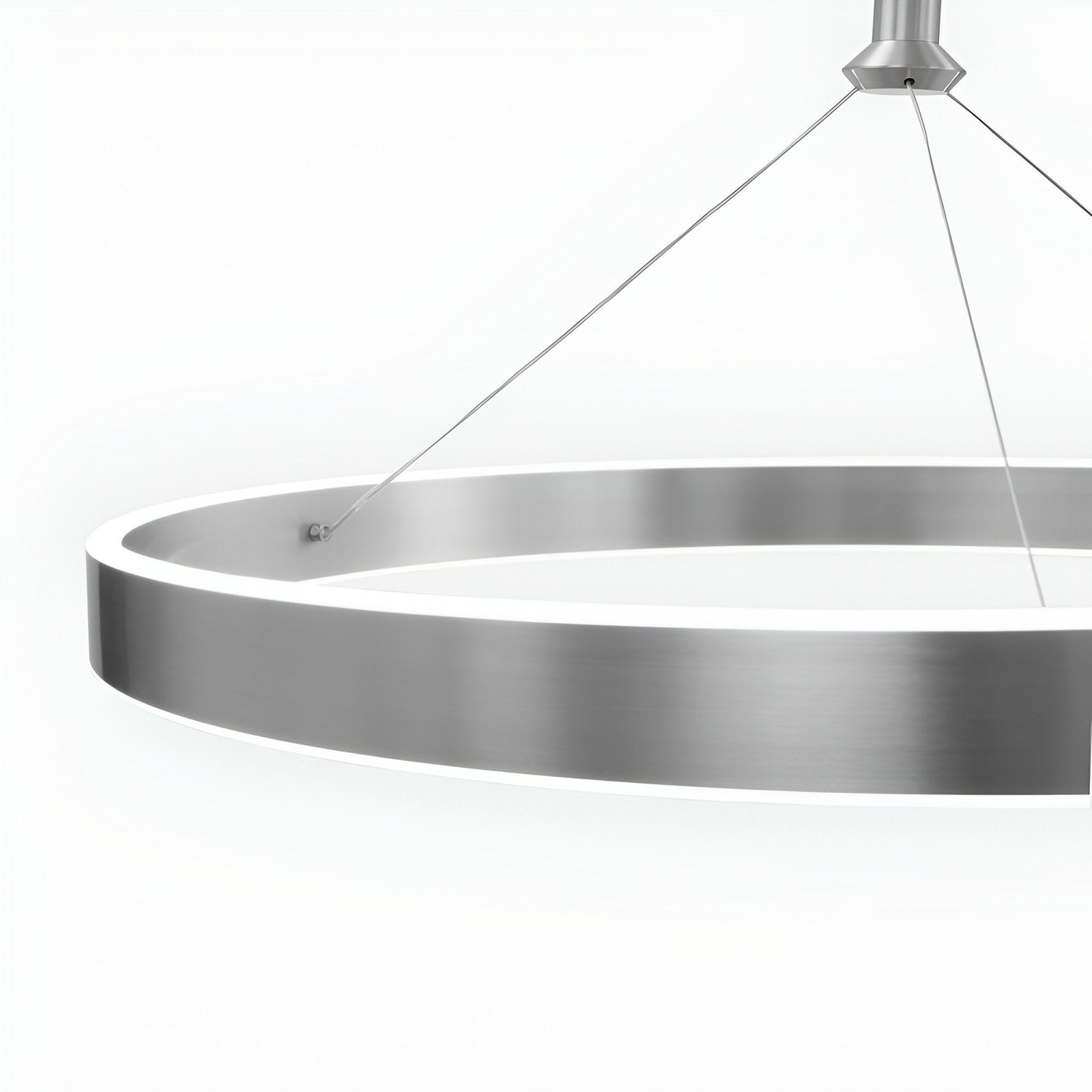 Aurora 60cm LED Ring Pendant Light - Matte Silver - Image 3