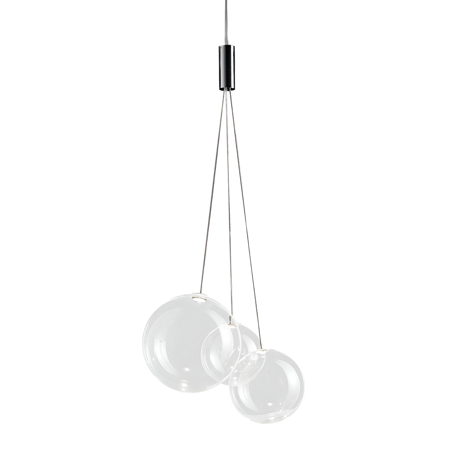 Diverso 3 Light LED Cluster Pendant - Clear Glass Globes - Image 3