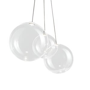 Diverso 3 Light LED Cluster Pendant - Clear Glass Globes