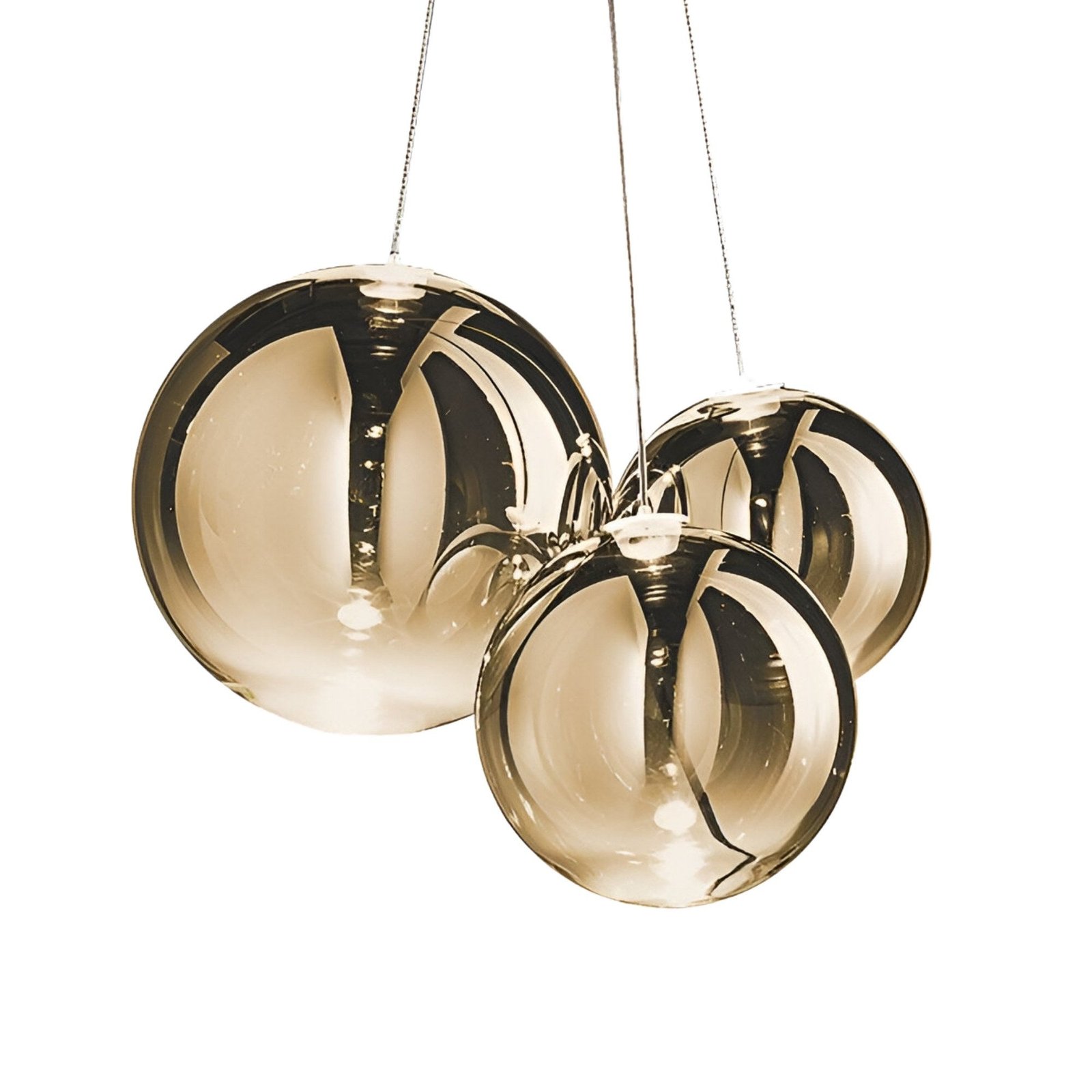 Diverso 3 Light LED Glass Globe Cluster Pendant - Gold