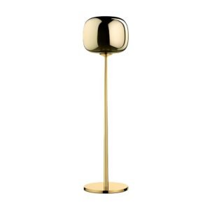 Dusk Dawn LED Floor Lamp - Gold Glass