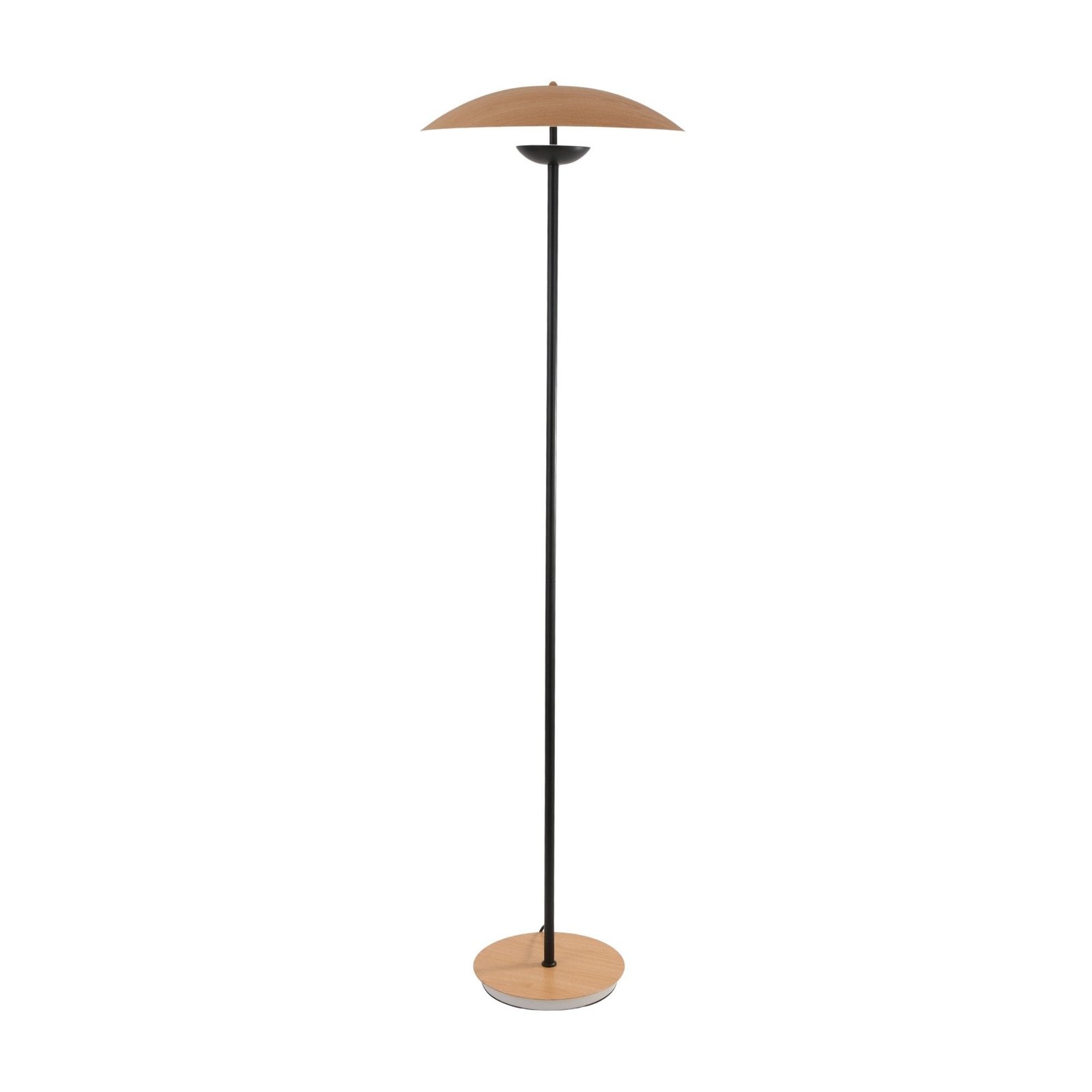 Ginger LED Floor Lamp - Black & Wood Veneer