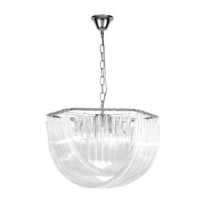 Murano 6 Light Crystal Chandelier - Chrome