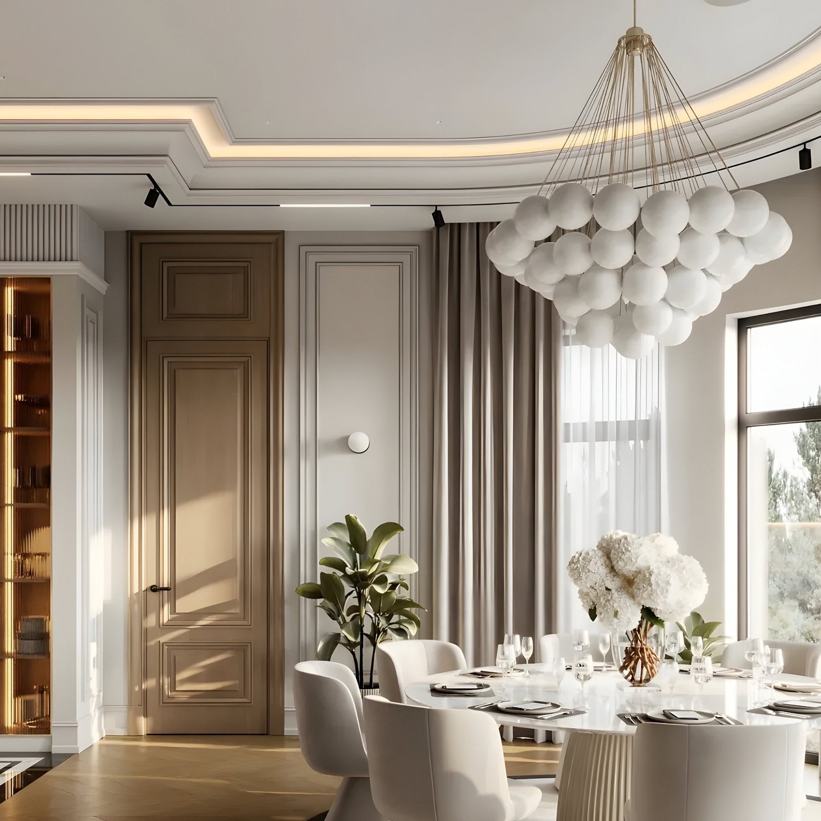 Orb 37 Light Cluster Chandelier - Brushed Gold - Image 3