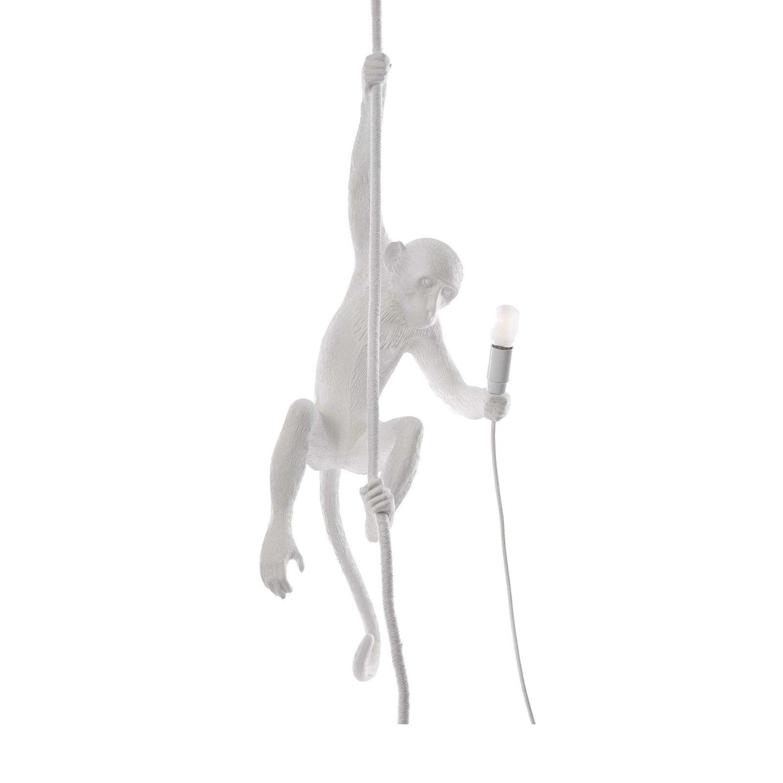The Monkey 1 Light Ceiling Pendant - White Resin
