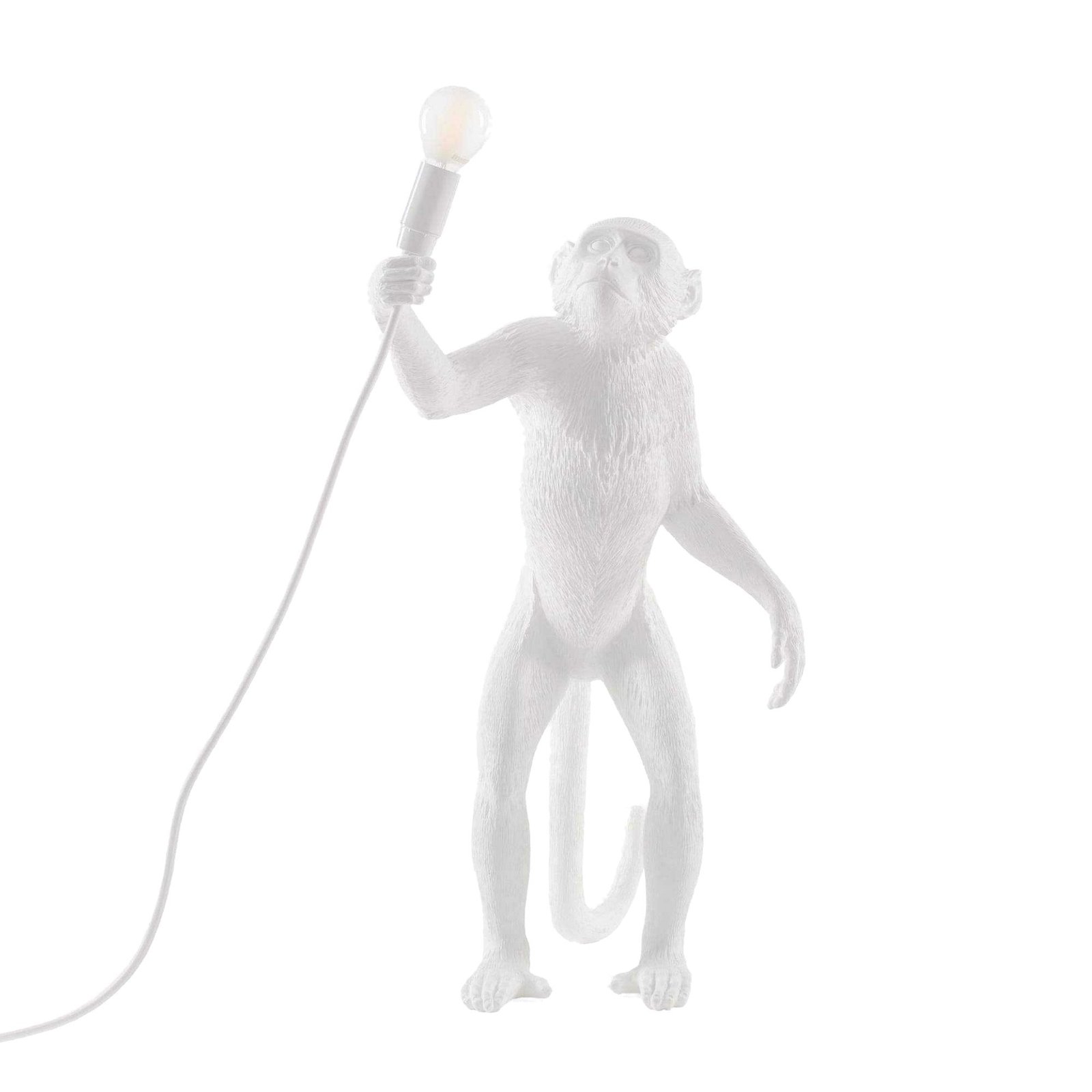 The Monkey Standing Table Lamp - White Resin