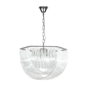 Murano 6 Light Crystal Chandelier - Chrome — white background product view