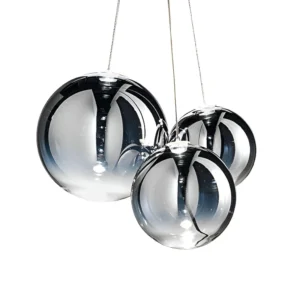 Diverso 3 Light LED Glass Cluster Pendant - Chrome — white background product view
