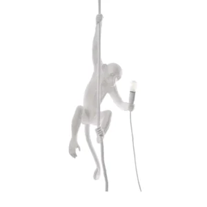 The Monkey 1 Light Ceiling Pendant - White Resin — white background product view
