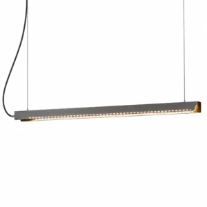 Du Fu steel linear pendant on a white background